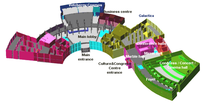 Areal plan of conference and banquet facilities